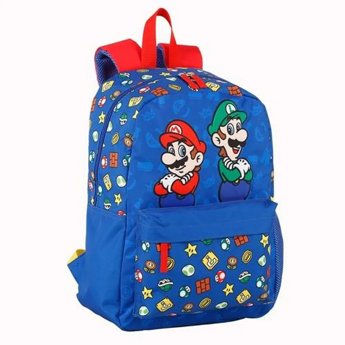 Zaino Scuola Super Mario Azzurro Rosso 31 x 43 x 13 cm