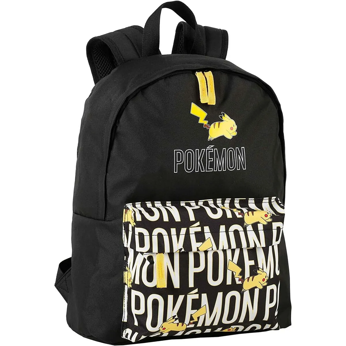 Zaino Scuola Pokémon Pikachu Nero Adattabile al trolley per lo zaino Scompartimento per pc portatile (fino a 15,6") 41 x 31 x 13