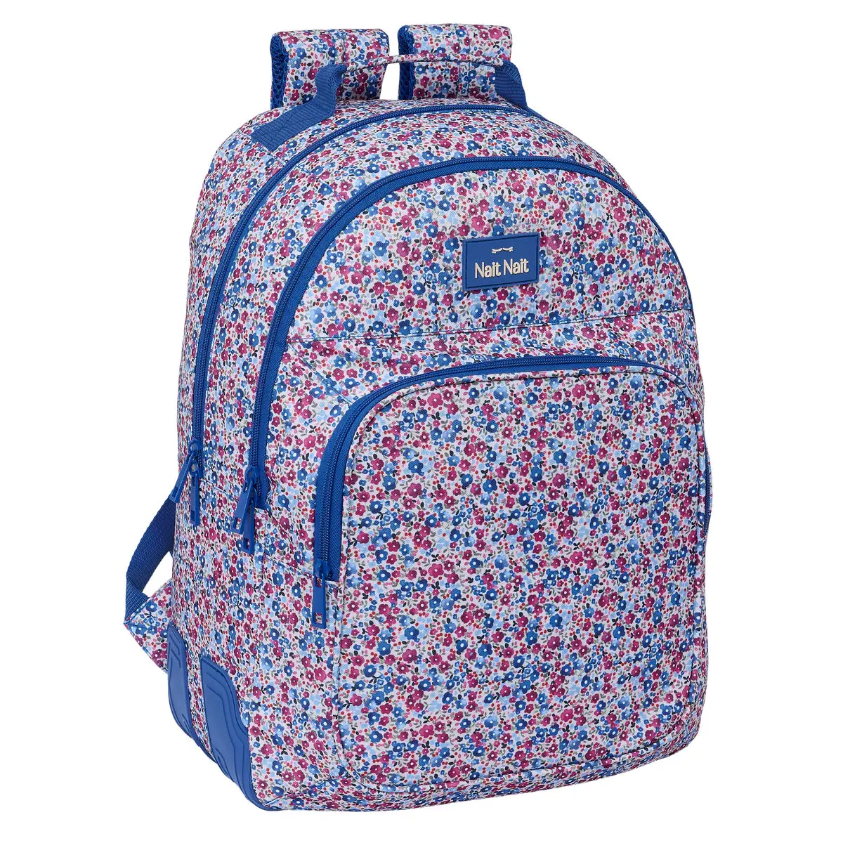 Zaino Scuola Nait Nait Flores coimbra azul Azzurro 32 x 42 x 15 cm