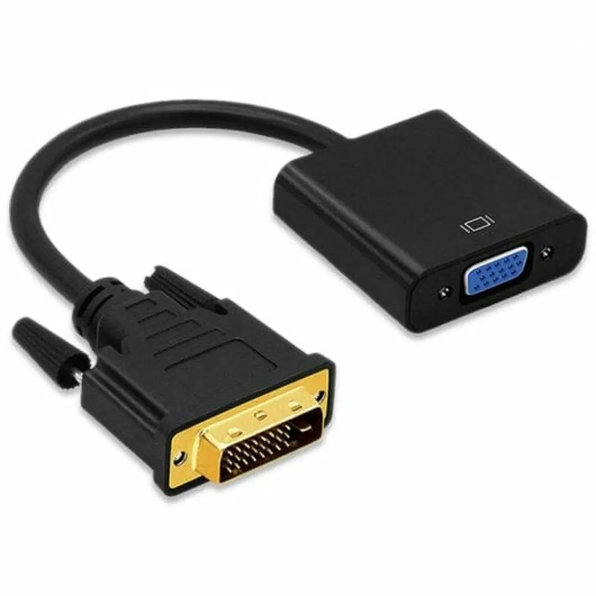 Adattatore DVI-D con VGA PcCom Essential Nero 25 cm