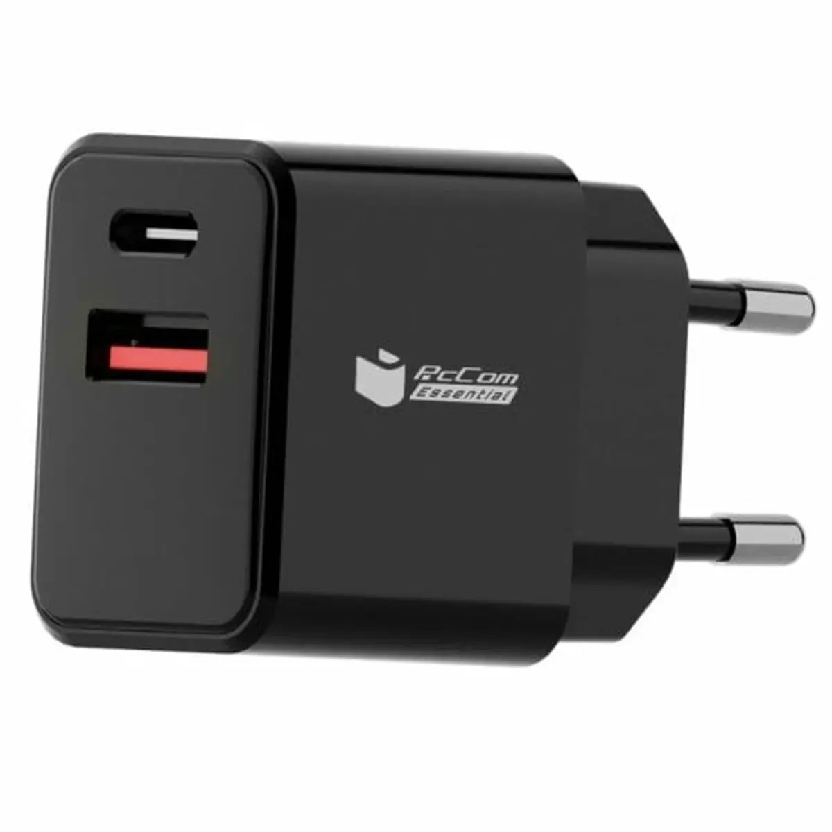 Caricabatterie da Parete PcCom Essential Nero 20 W USB USB-C