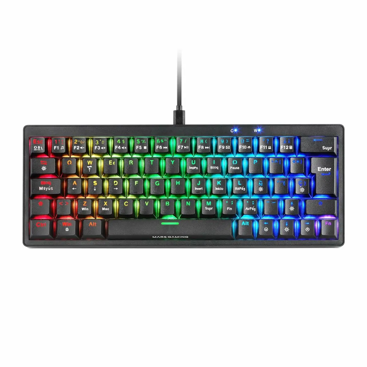 Tastiera per Giochi Mars Gaming MKMINIPROYES Nero Qwerty US