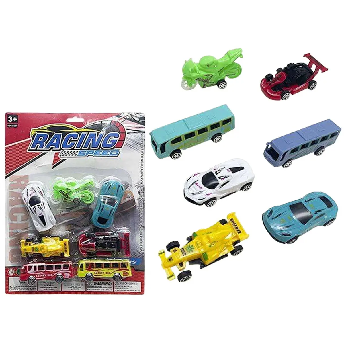 Playset di Veicoli Racing Speed 7 Pezzi