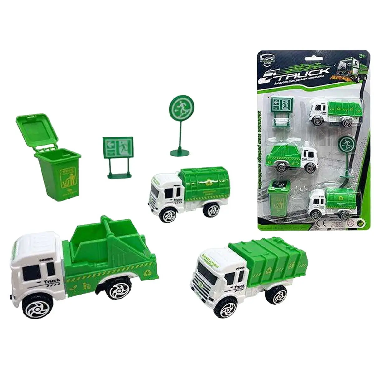 Playset di Veicoli Camion della Spazzatura 6 Pezzi