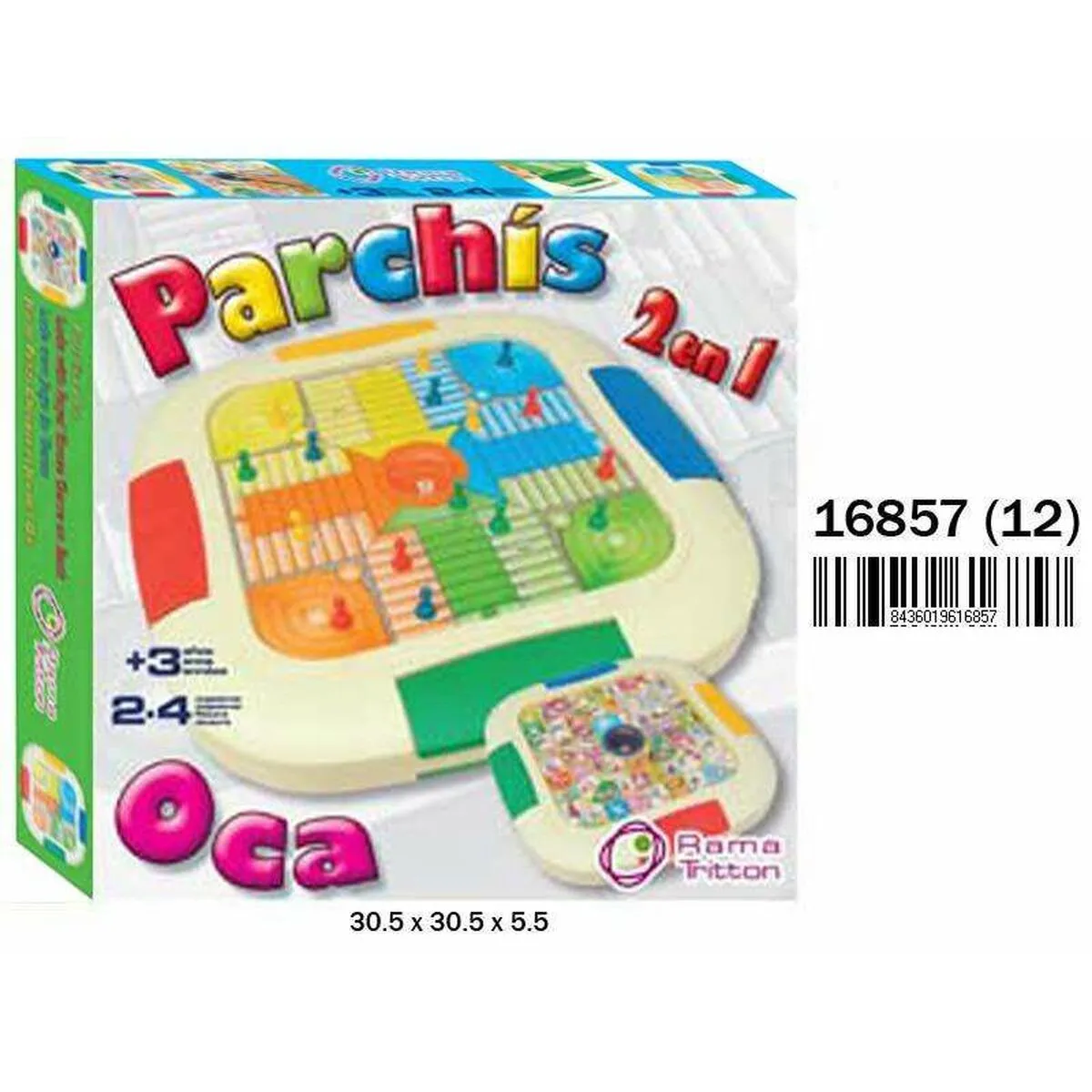 Tabellone per Parcheesi e Gioco dell'Oca 30,5 x 30,5 x 5,5 cm