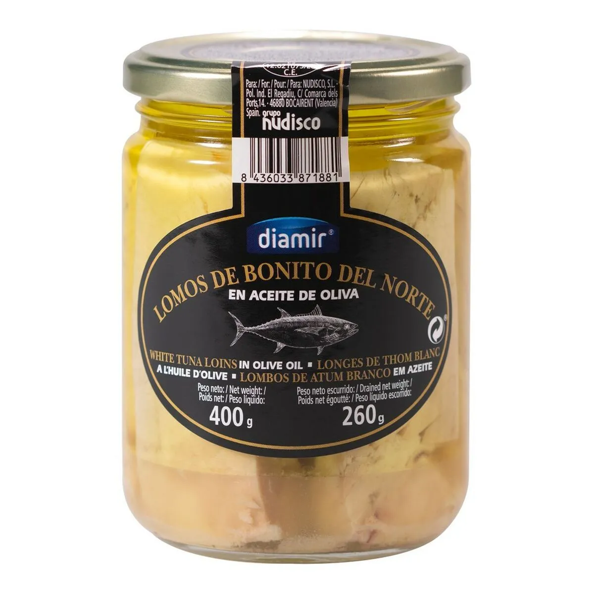 Filetti di Tonno Bianco Diamir (400 g)