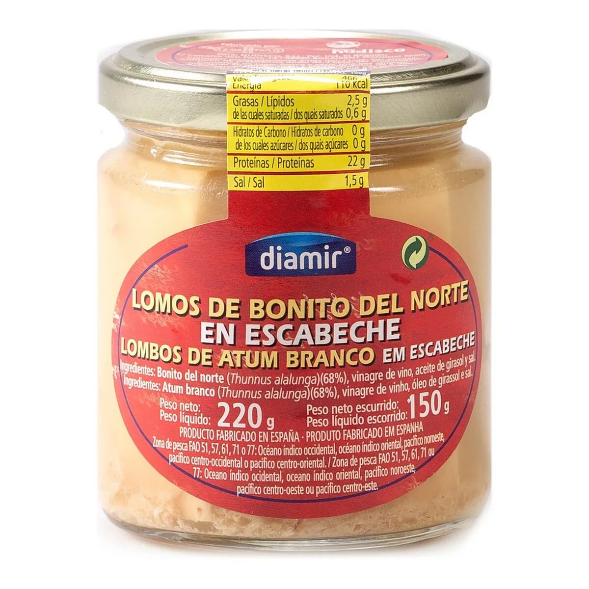 Filetti di Tonno Bianco Diamir (220 g)