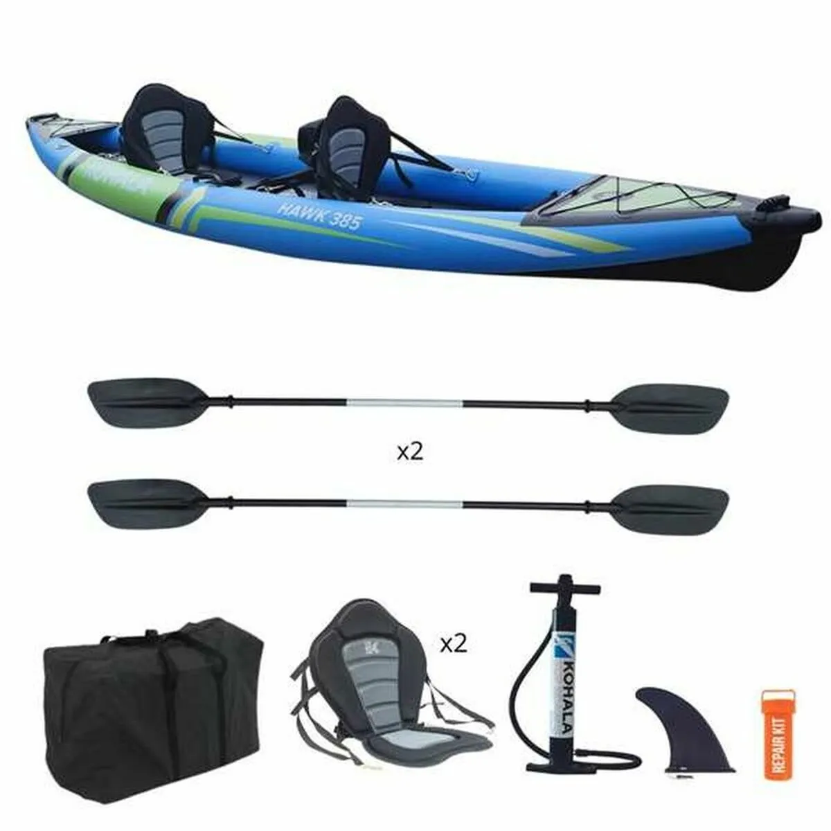 Canoa Gonfiabile Kayak Hybrid Drop Stitch Floor PVC 385 cm