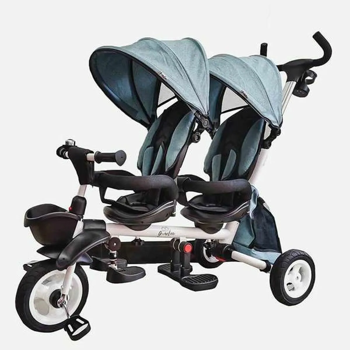 Passeggino per Bambini New Giro Twin Gemellare Turchese 125 x 51 x 110 cm