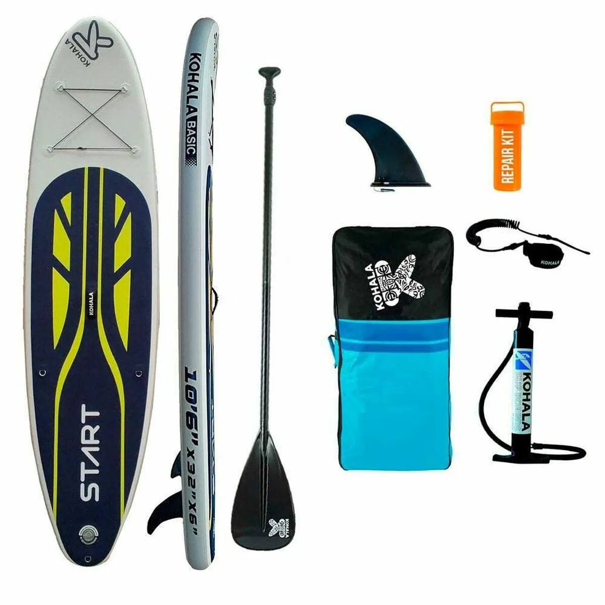 Tavola da Paddle Surf Gonfiabile con Accessori Kohala Start Bianco 15 PSI (320 x 81 x 15 cm)