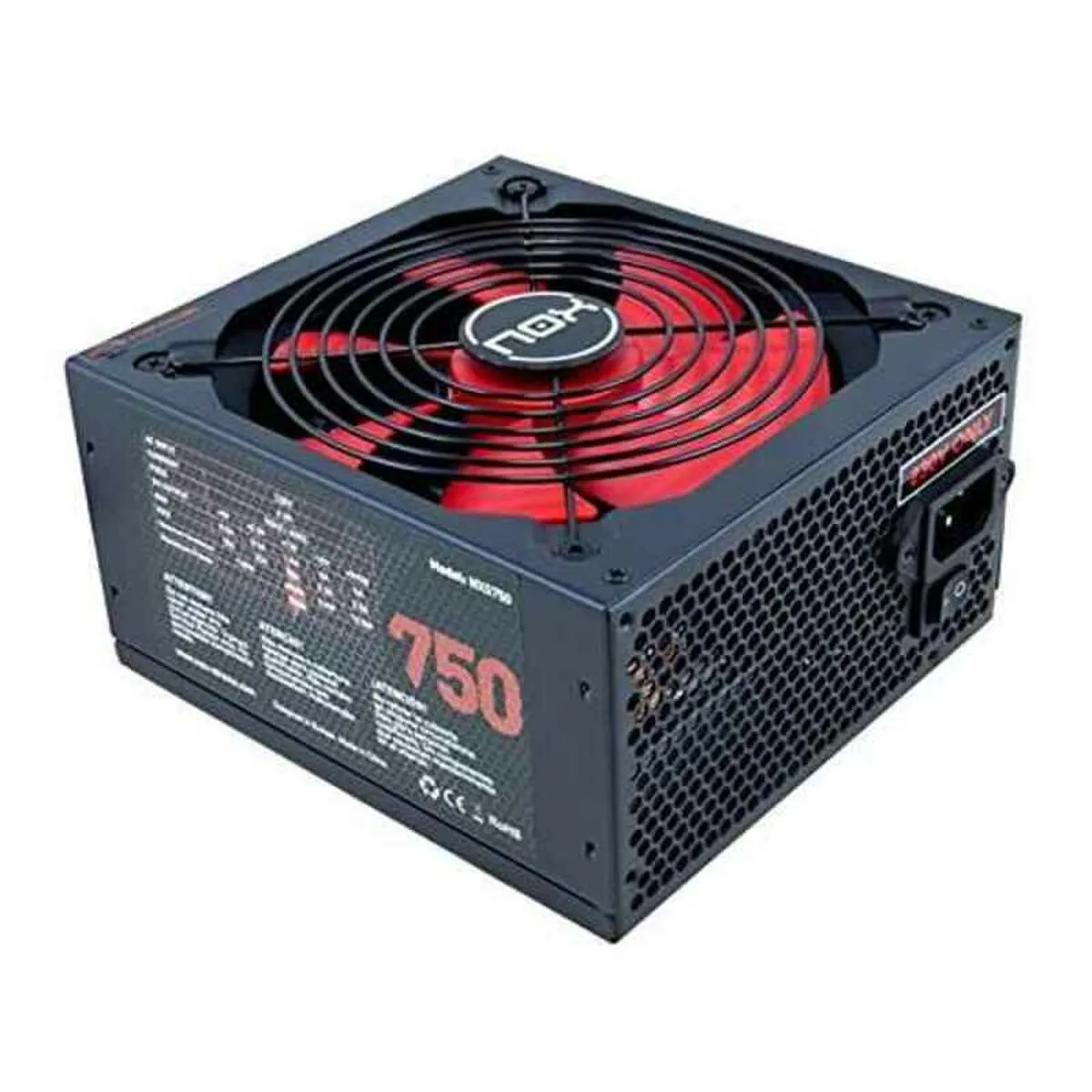 Fonte di Alimentazione Nox NXS750 ATX 750W 750 W ATX 130 W Nero Nero/Rosso