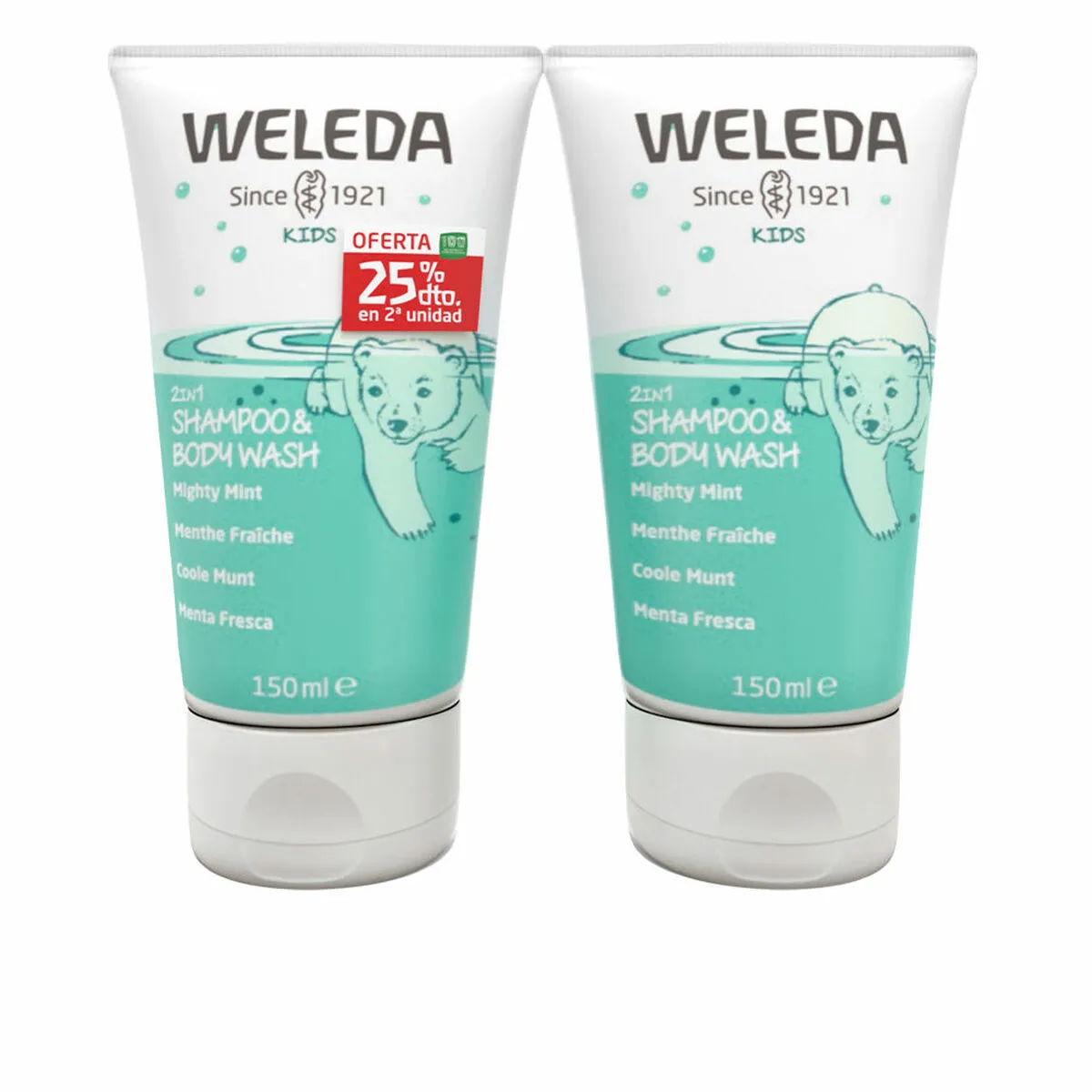 Gel e Shampoo 2 in 1 Weleda Menta Lavanda 150 ml x 2