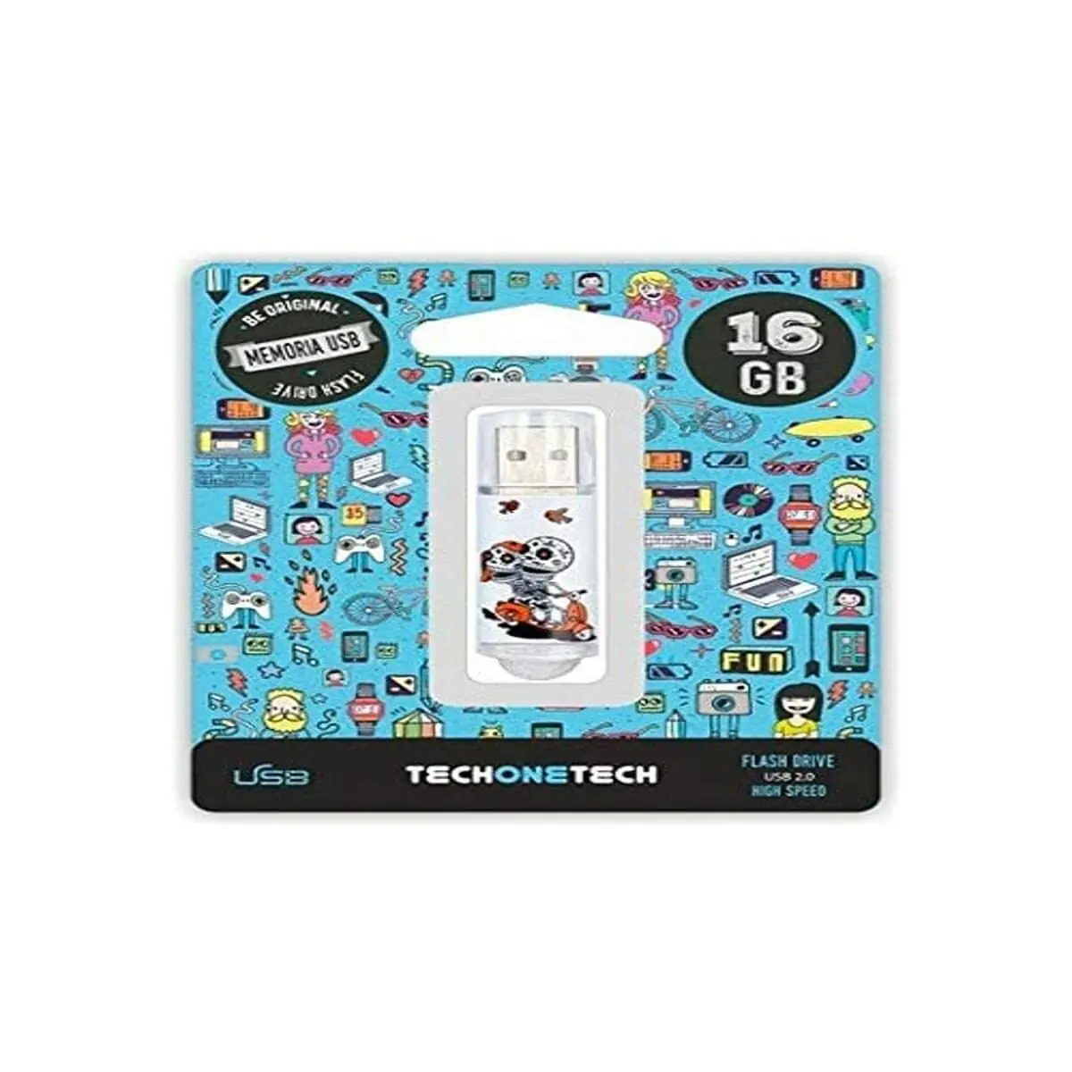 Memoria USB Tech One Tech Tech Calavera Moto 16 GB