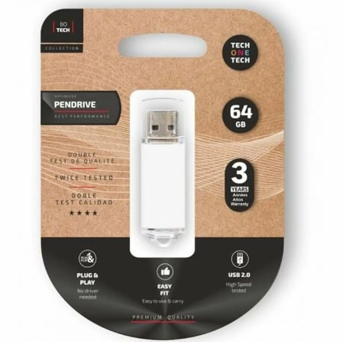 Memoria USB Tech One Tech TEC3007-64 Bianco 64 GB