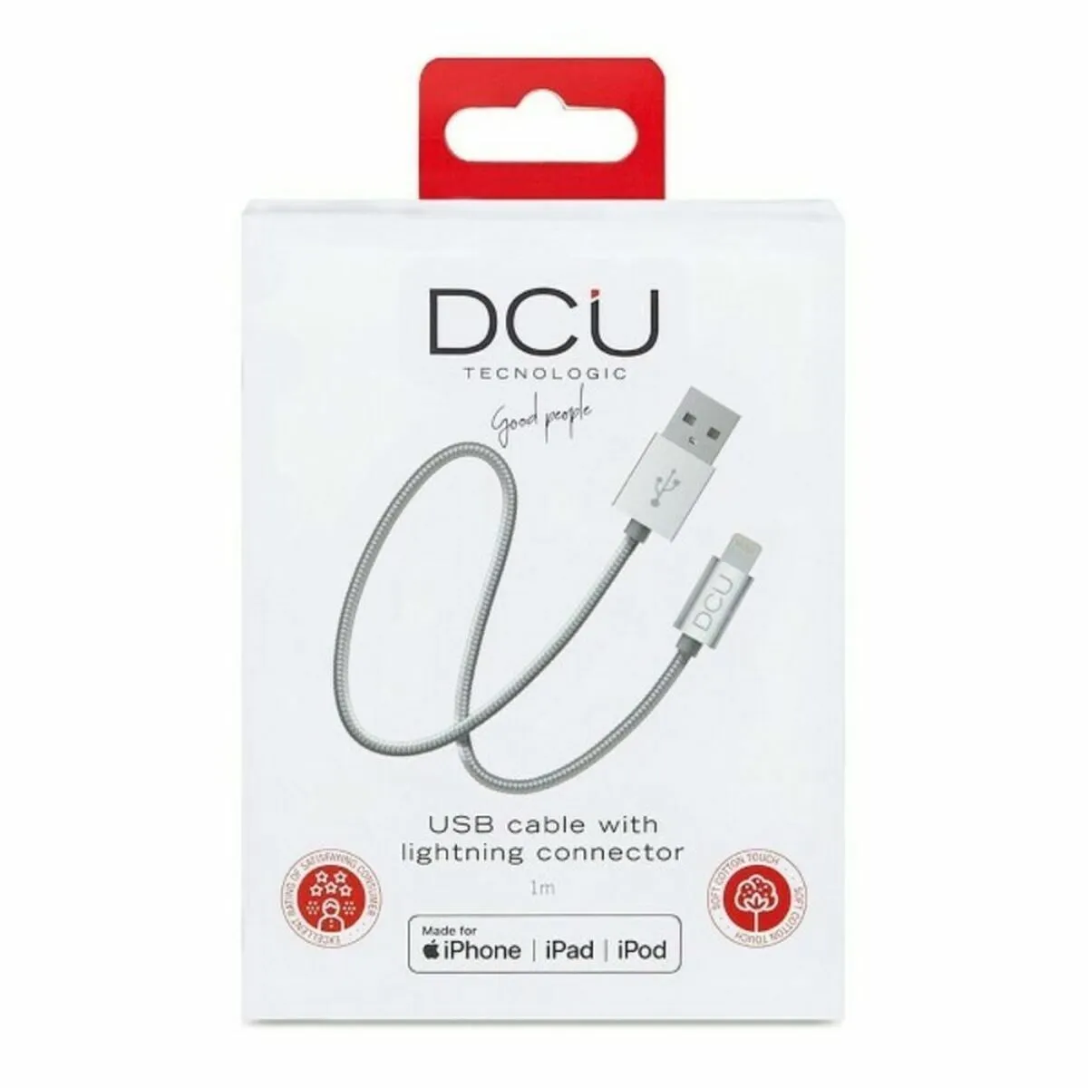 Cavo USB per Caricare Lightning  iPhone DCU Argentato 1 m