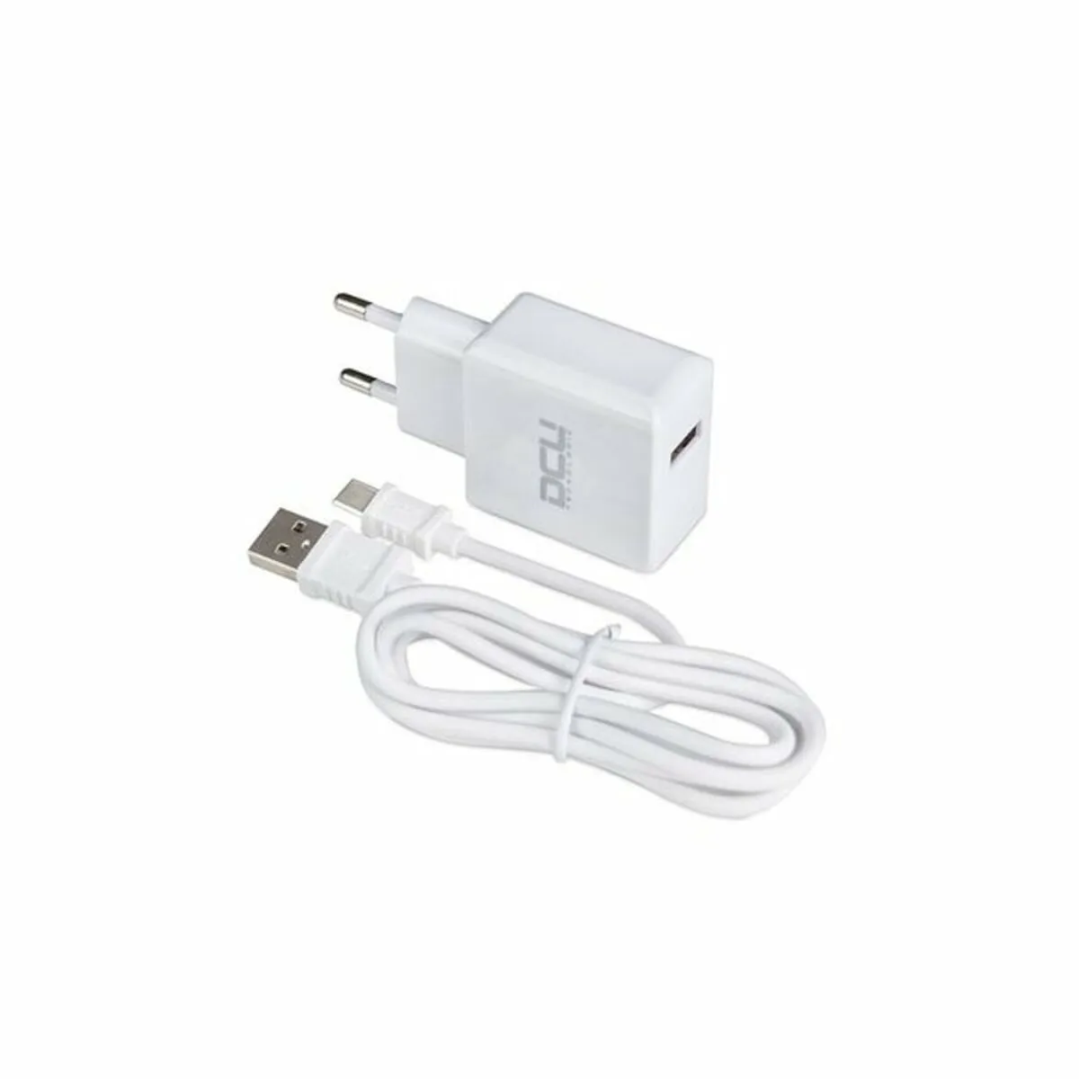 Caricabatterie da Parete + Cavo USB A con USB C DCU 66826 Bianco (1 m)