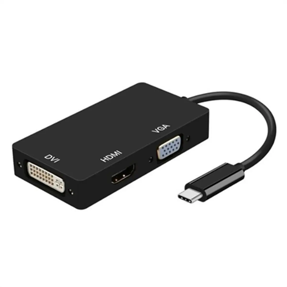 Adattatore USB-C con VGA/HDMI/DVI Aisens A109-0343 Nero 15 cm