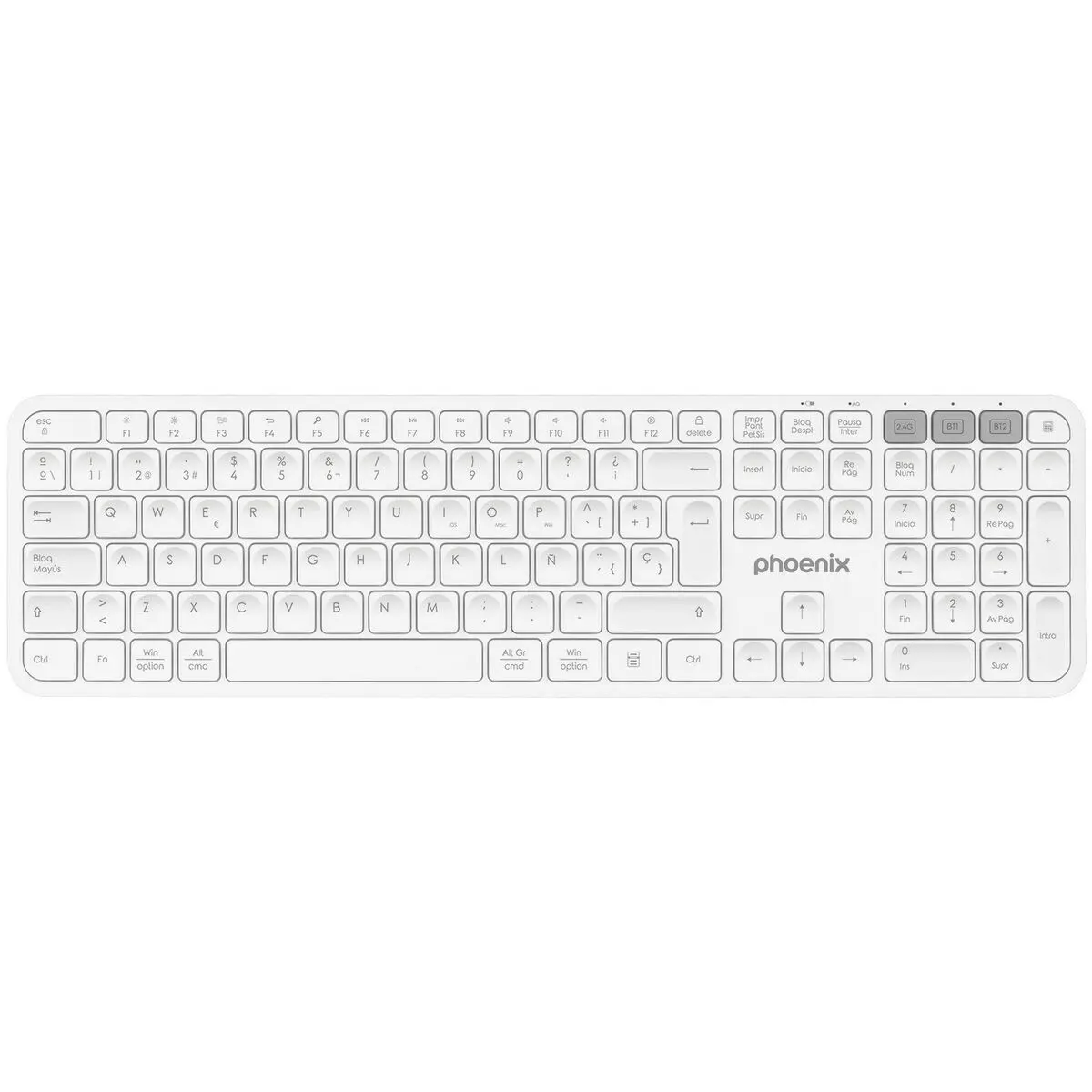 Tastiera Bluetooth Phoenix K300 Bianco Qwerty in Spagnolo