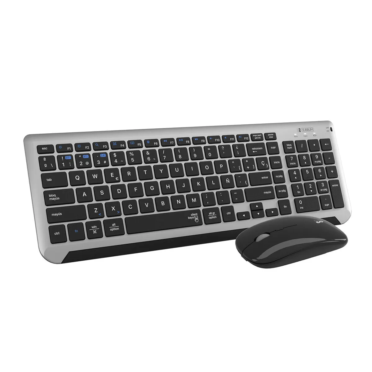 Tastiera Subblim SUBKBC-DCEP20 Qwerty in Spagnolo Nero/Grigio Spagnolo