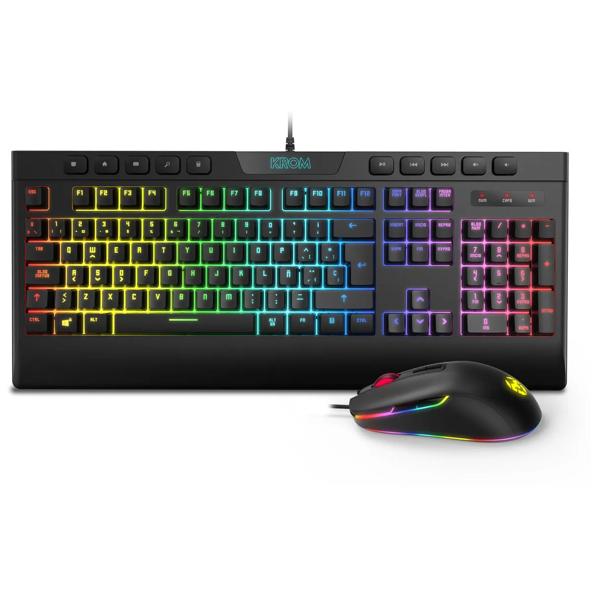 Tastiera e Mouse Gaming Krom Kalyos RGB Nero