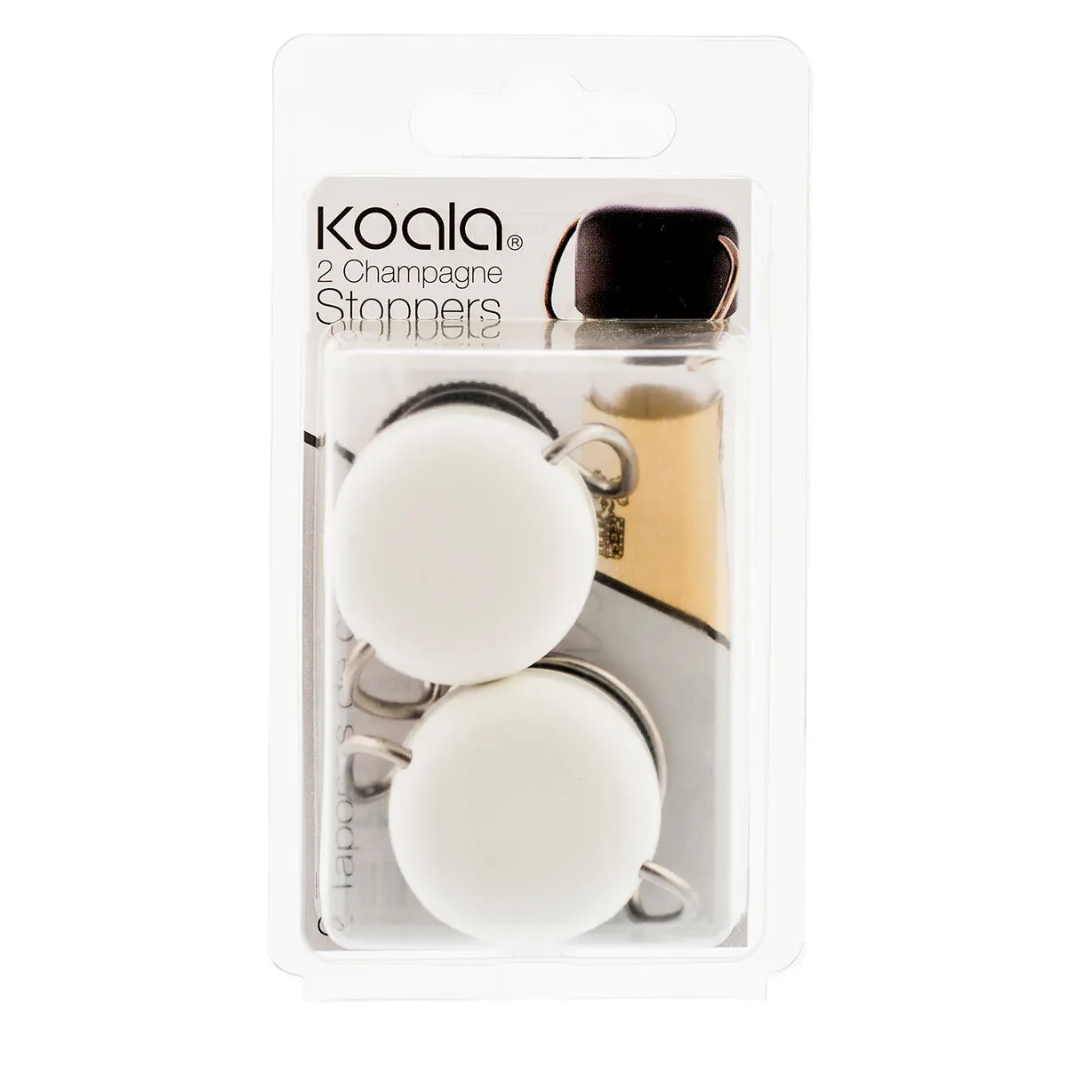 Set di Tappi per Champagne Koala Bodega 5 x 3,5 cm 2 Unità Metallo Bianco