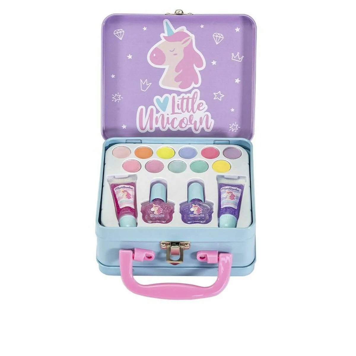 Set di Trucchi per Bambini Martinelia Unicorn Medium Tin Case 15 Unità (15 pcs)