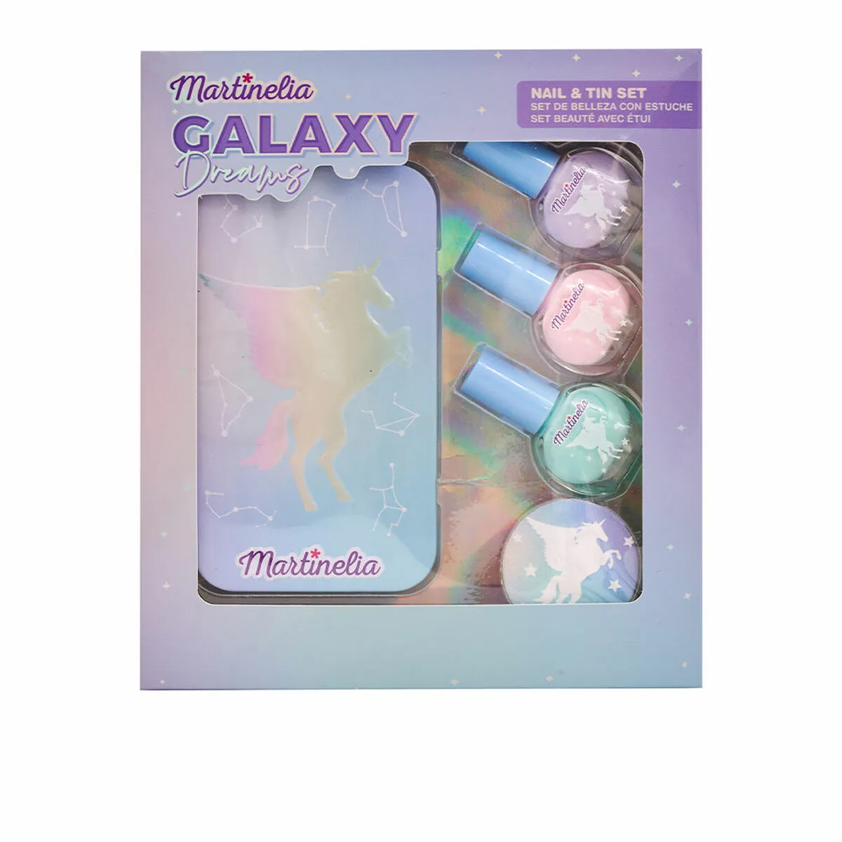 Set di Trucchi per Bambini Martinelia Galaxy Dreams Nails Tin Box 5 Pezzi (5 Unità)