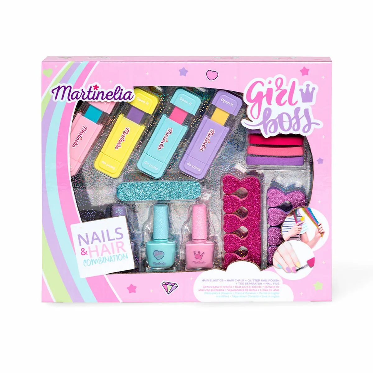 Set di Trucchi per Bambini Martinelia Girl Boss Nail & Hair 16 Pezzi