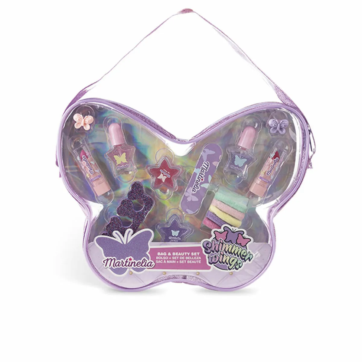 Set di Trucchi per Bambini Martinelia Shimmer Wings Borsa Farfalla 15 Pezzi