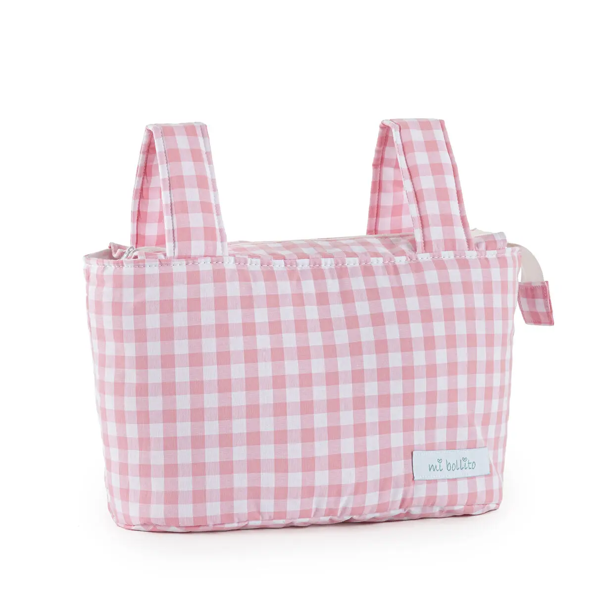 Borsa organizzatrice per passeggino Mi bollito Rosa Vichy 15 x 18 x 45 cm