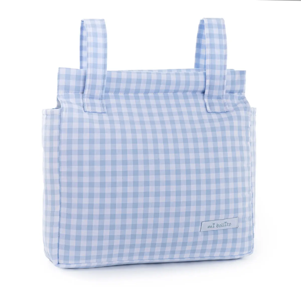 Borsa organizzatrice per passeggino Mi bollito Azzurro Vichy 10 x 35 x 35 cm