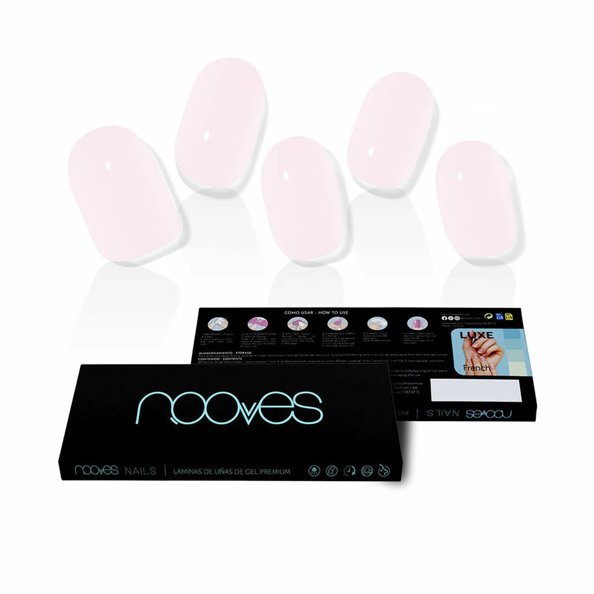 Unghie Finte Nooves Pale Rose Gel Autoadesive