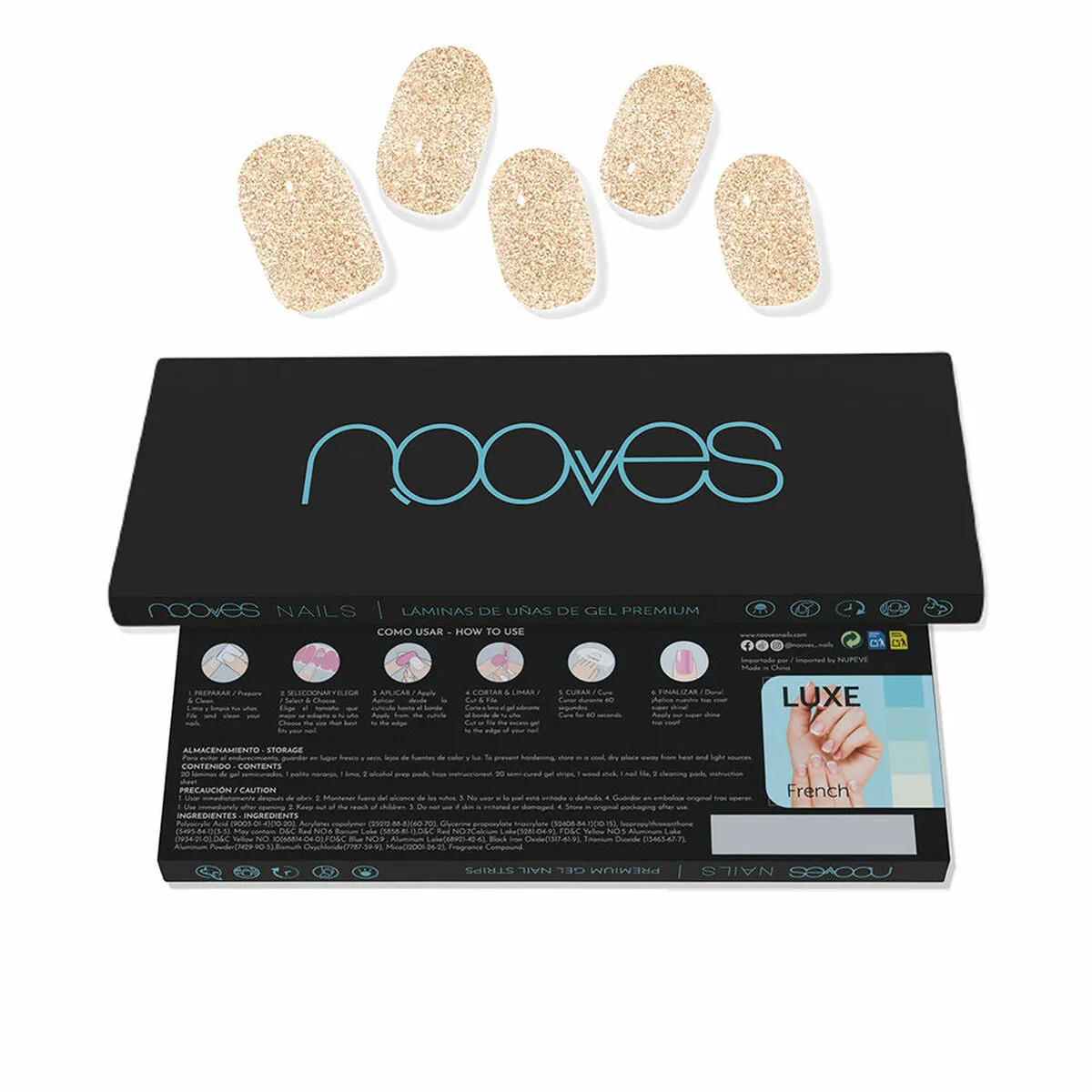 Gel Nail Foils Nooves Gold glitter (20 Unità)