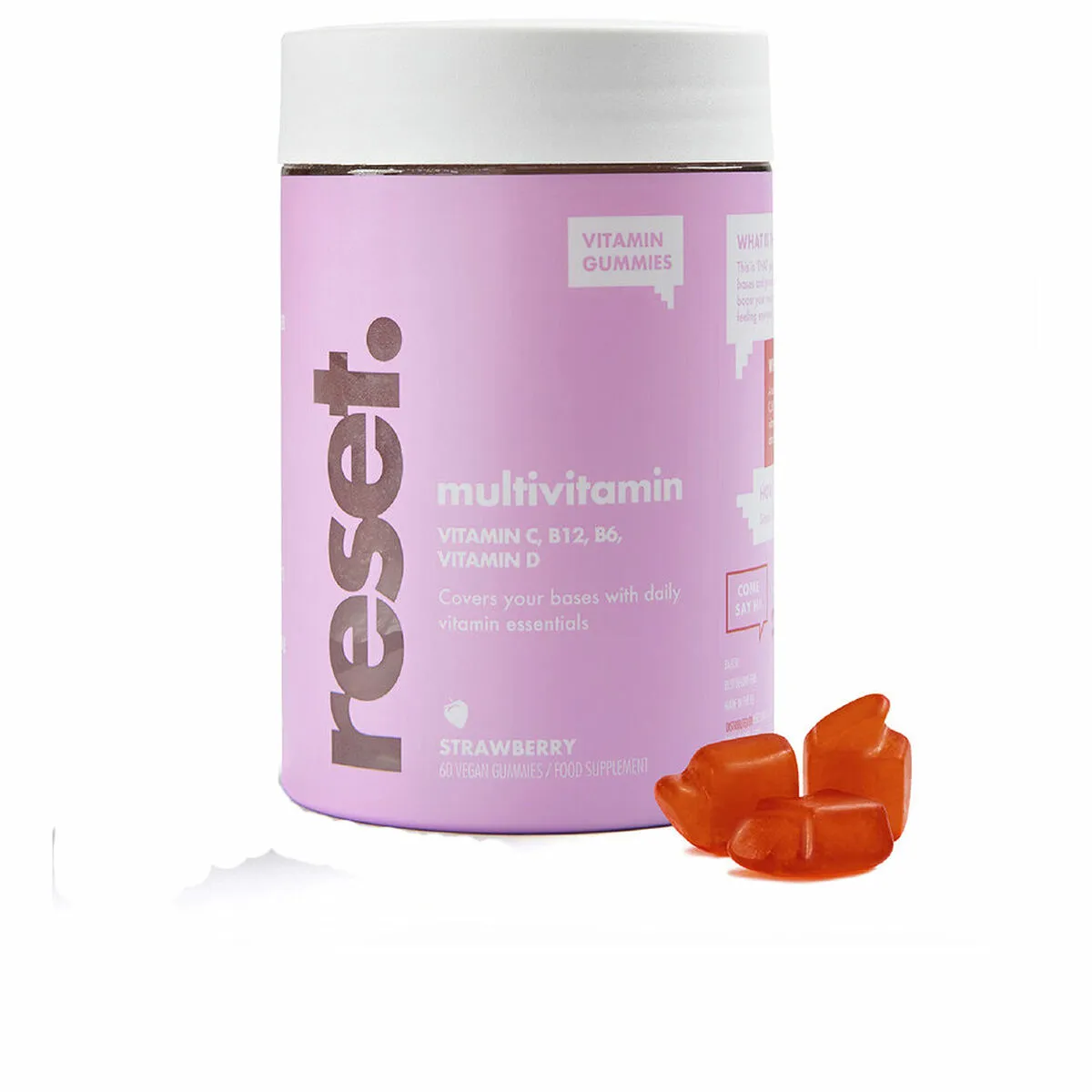 Integratore Alimentare Reset Multivitamin Caramelle gommose Fragola 60 Unità