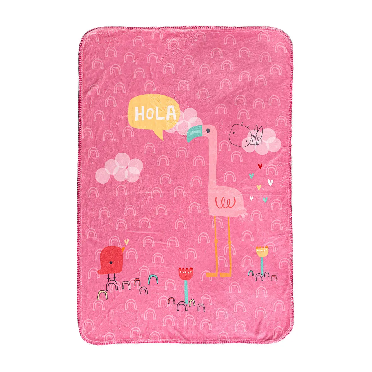 Coperta HappyFriday Moshi Moshi Hola Multicolore Microfibra 110 x 140 cm