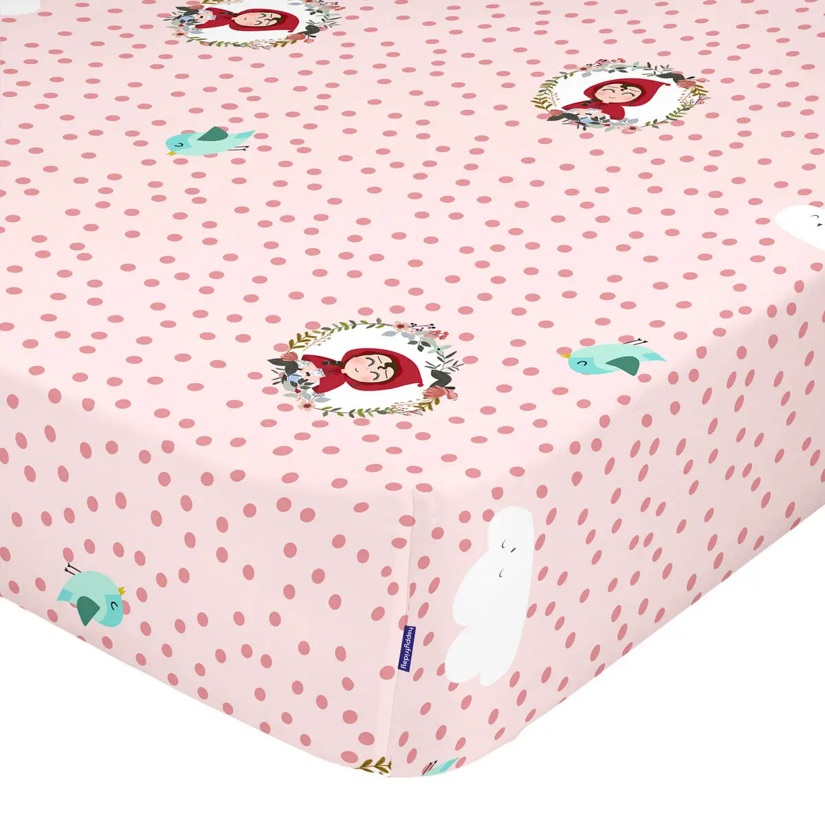 Lenzuolo con angoli HappyFriday MR FOX Multicolore Rosa 70 x 140 x 14 cm