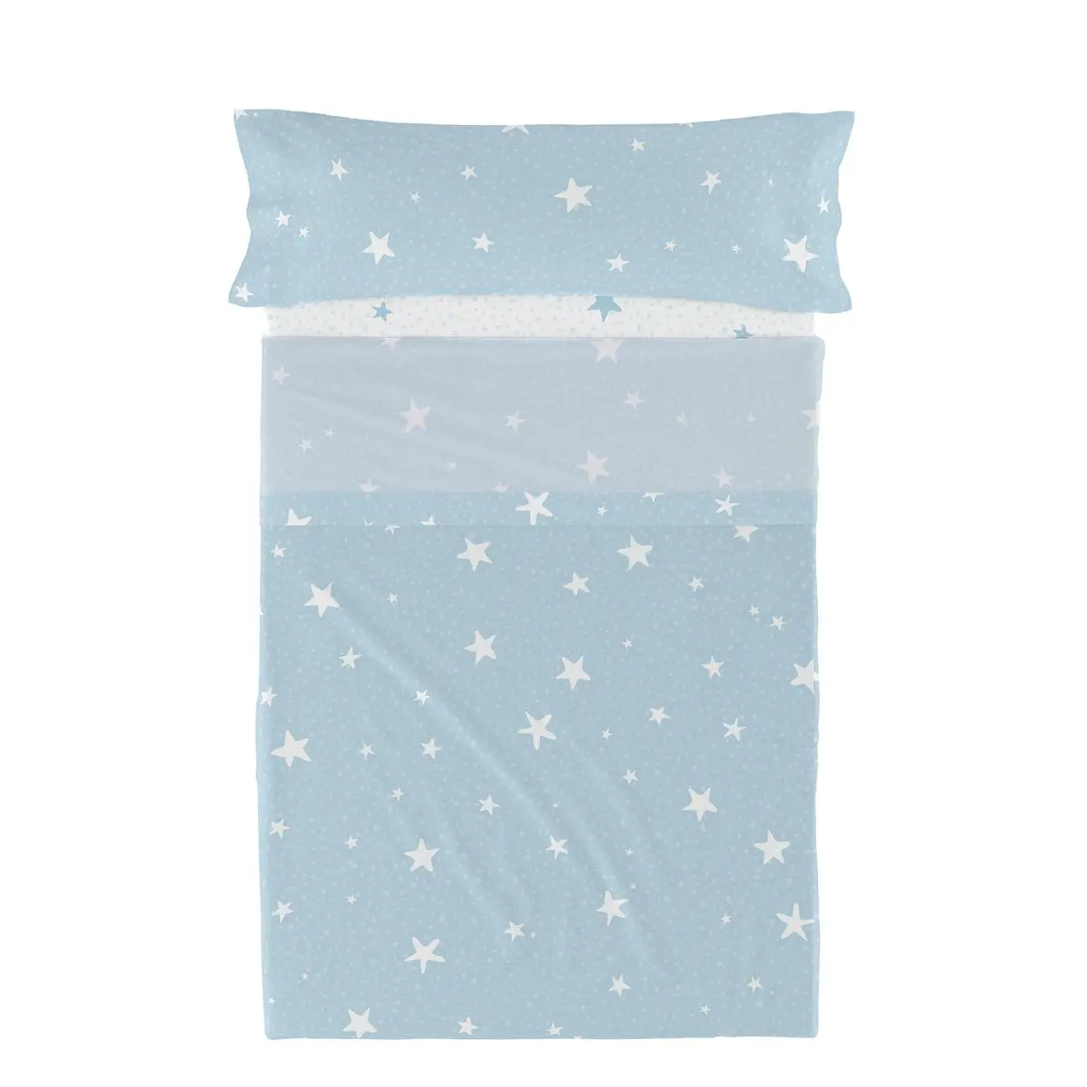 Set di Lenzuola HappyFriday Basic Kids Little star Azzurro Singolo 2 Pezzi