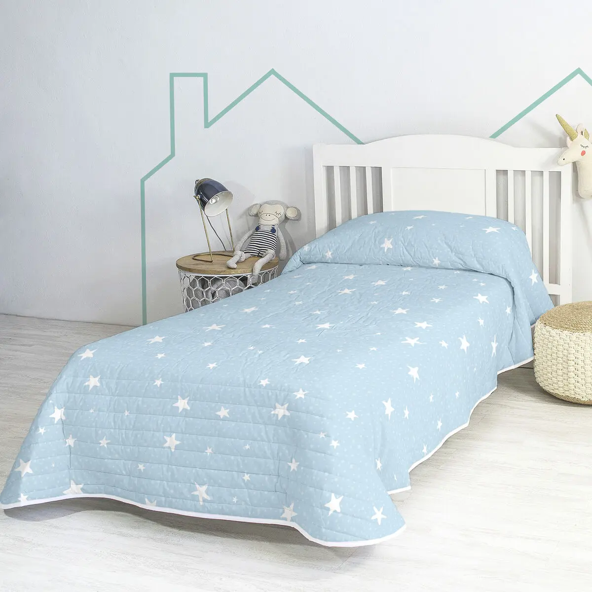 Trapunta HappyFriday BASIC KIDS Azzurro 180 x 260 cm