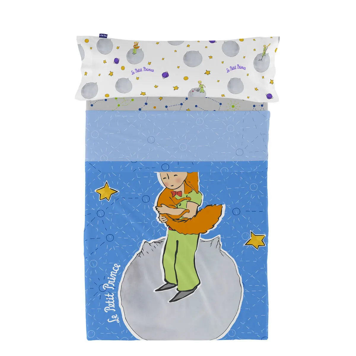 Set di Lenzuola HappyFriday Le Petit Prince Accolade Multicolore Singolo 2 Pezzi