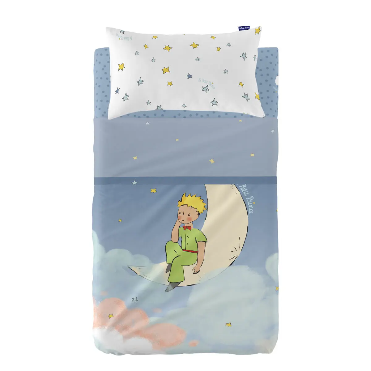 Set di Lenzuola HappyFriday Le Petit Prince La lune Multicolore Culla Neonato 2 Pezzi