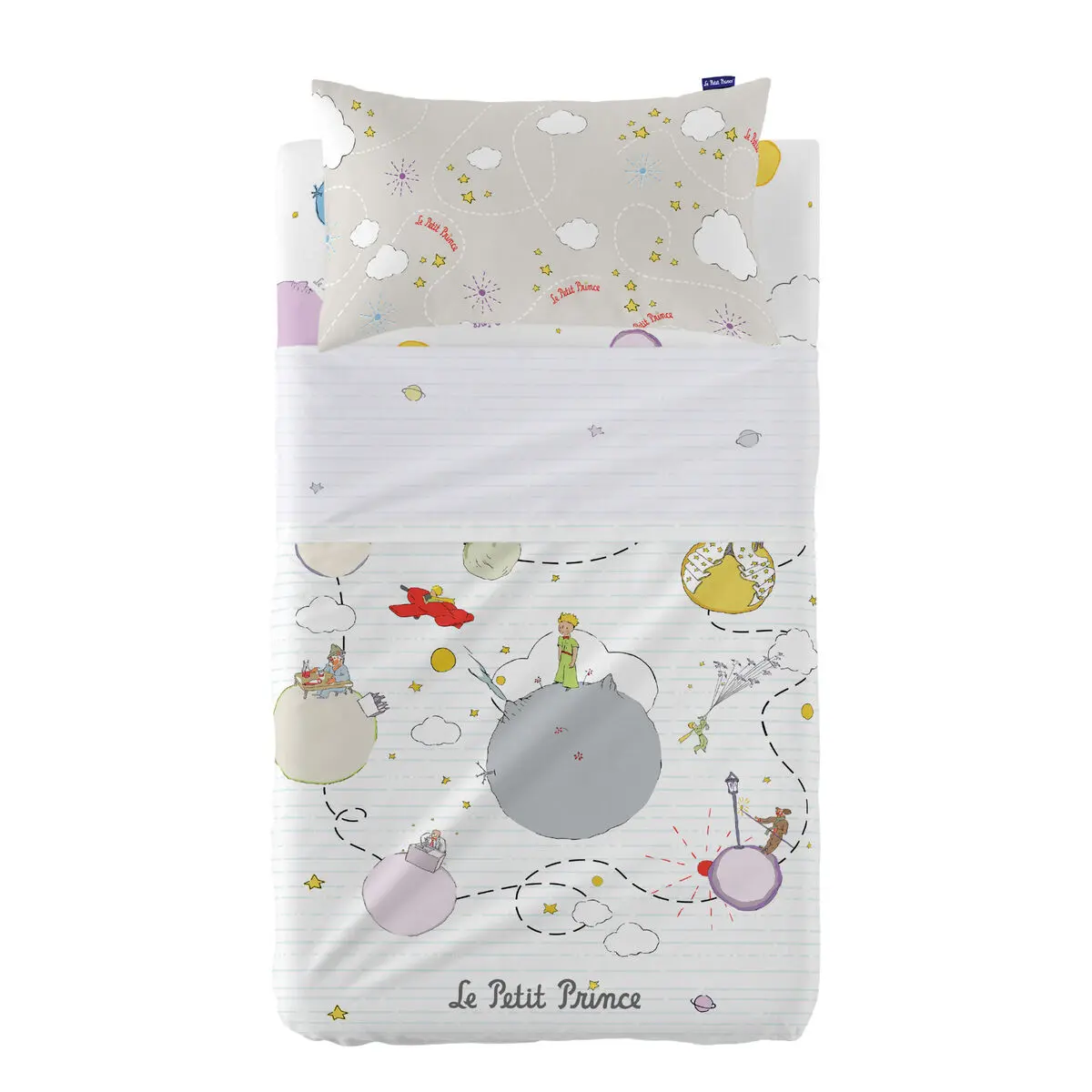 Set di Lenzuola HappyFriday Le Petit prince Voyageur  Multicolore Culla Neonato 2 Pezzi