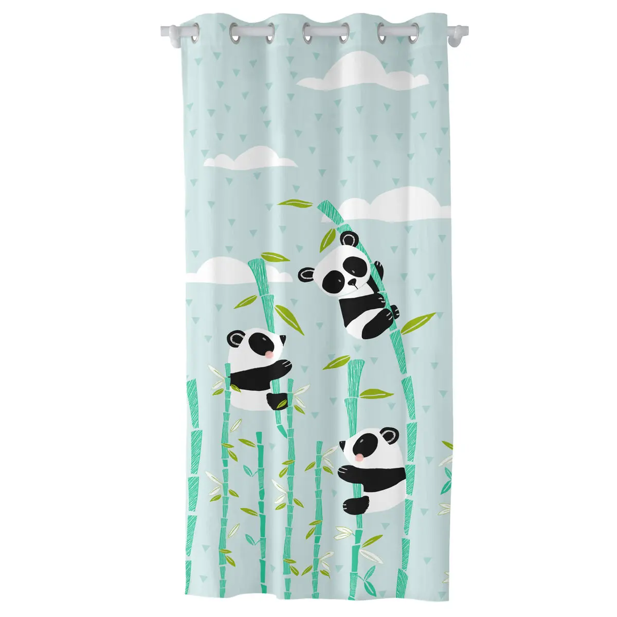 Tenda HappyFriday Moshi Moshi Panda Garden Azzurro 140 x 265 cm