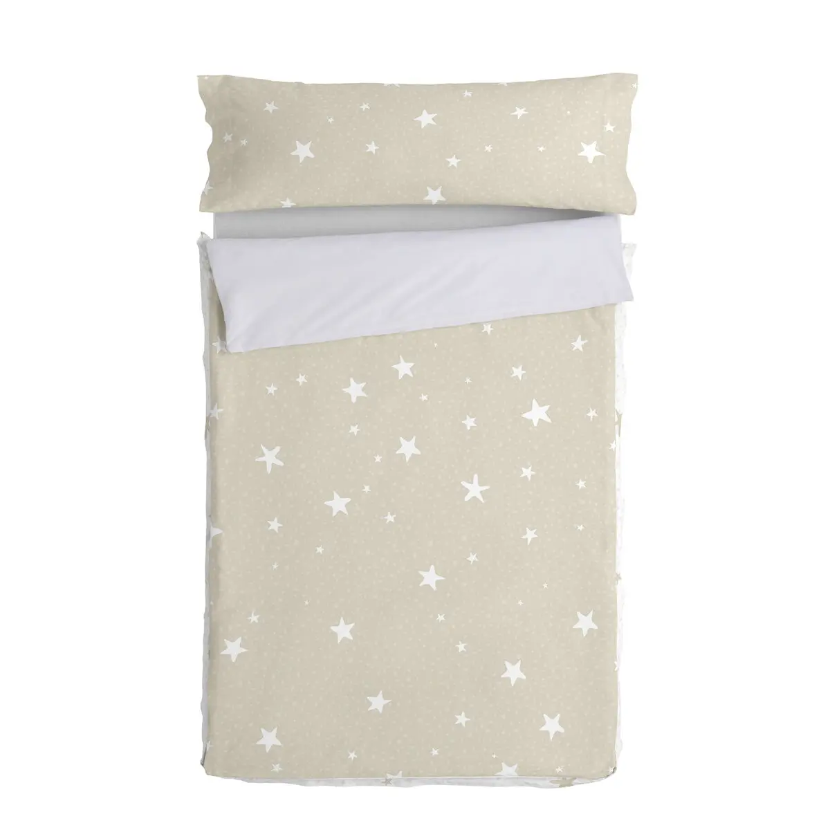 Copripiumino senza Imbottitura HappyFriday Basic Kids Little star Beige 105 x 200 cm