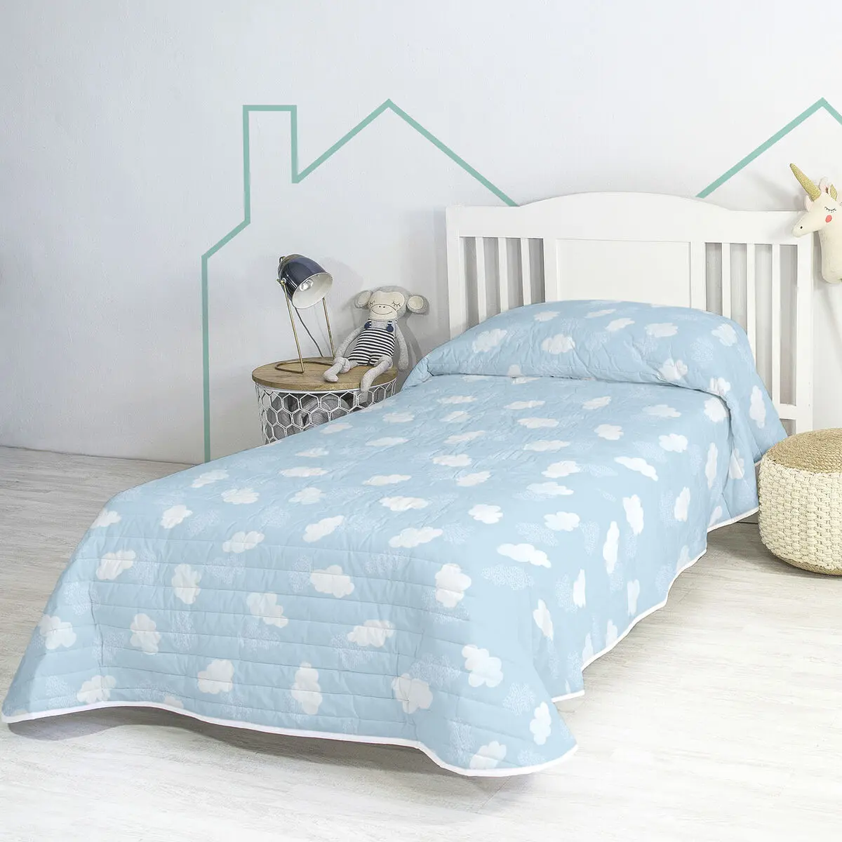 Trapunta HappyFriday BASIC KIDS Azzurro 200 x 260 cm