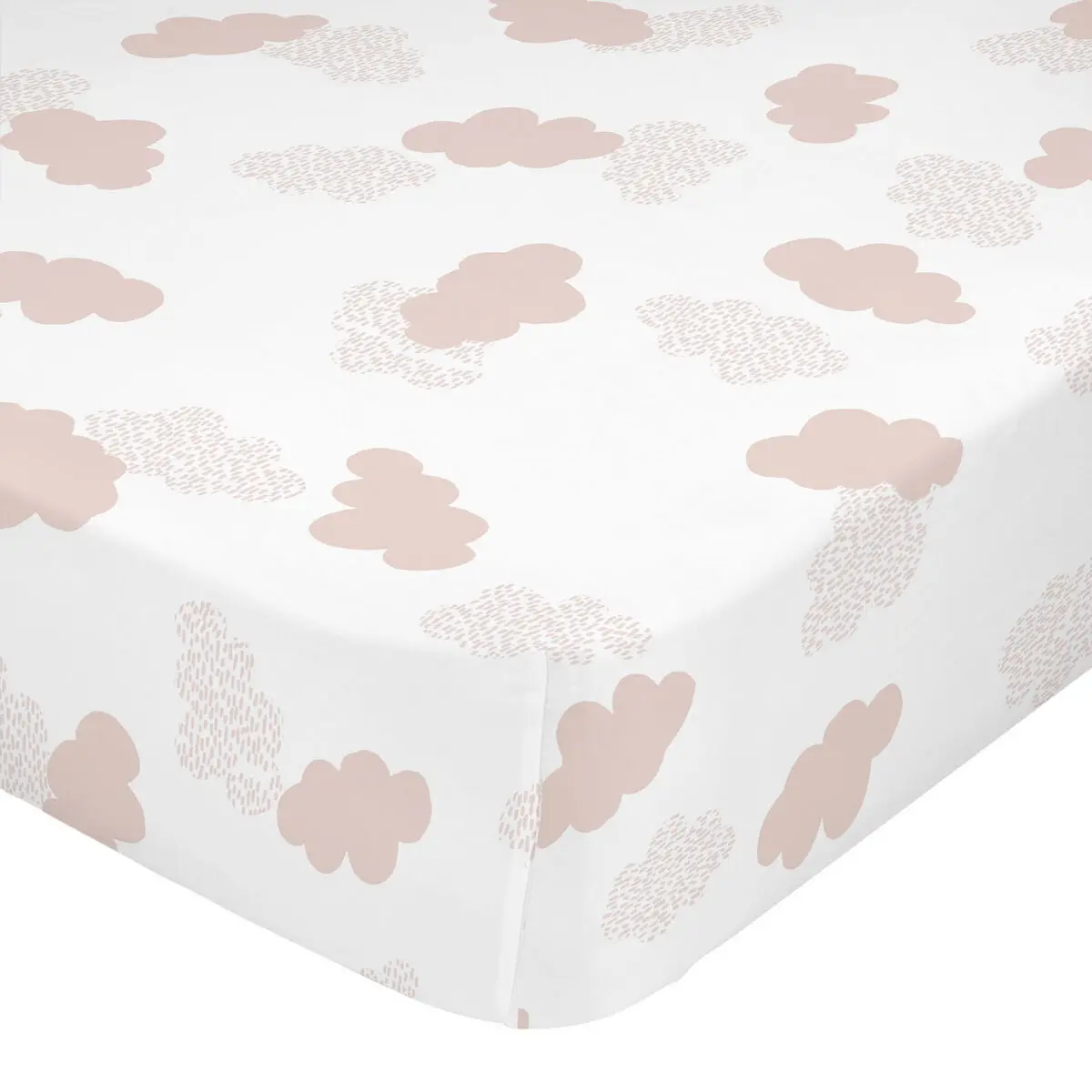 Lenzuolo con angoli HappyFriday BASIC KIDS Rosa 60 x 120 x 14 cm Nuvole