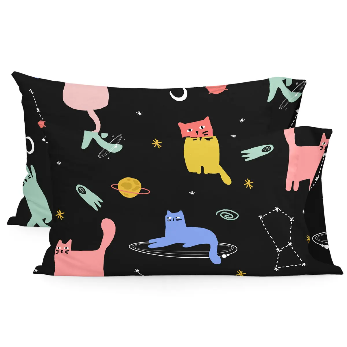 Federa HappyFriday Aware Cosmic cats Multicolore 50 x 75 cm (2 Unità)