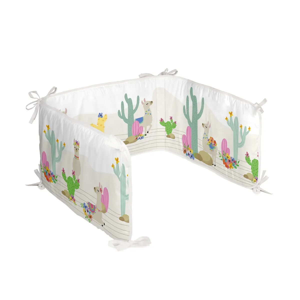 Paracolpi per culla HappyFriday Moshi Moshi Cute llamas Multicolore 210 x 40 cm