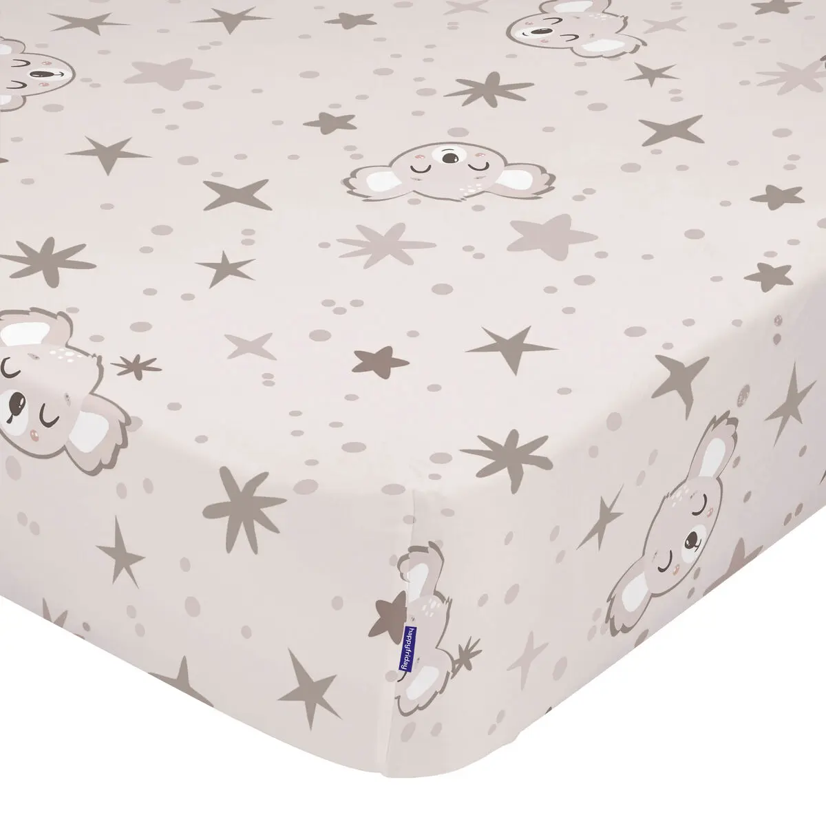 Lenzuolo con angoli HappyFriday MOSHI MOSHI Grigio Multicolore 60 x 120 x 14 cm Koala