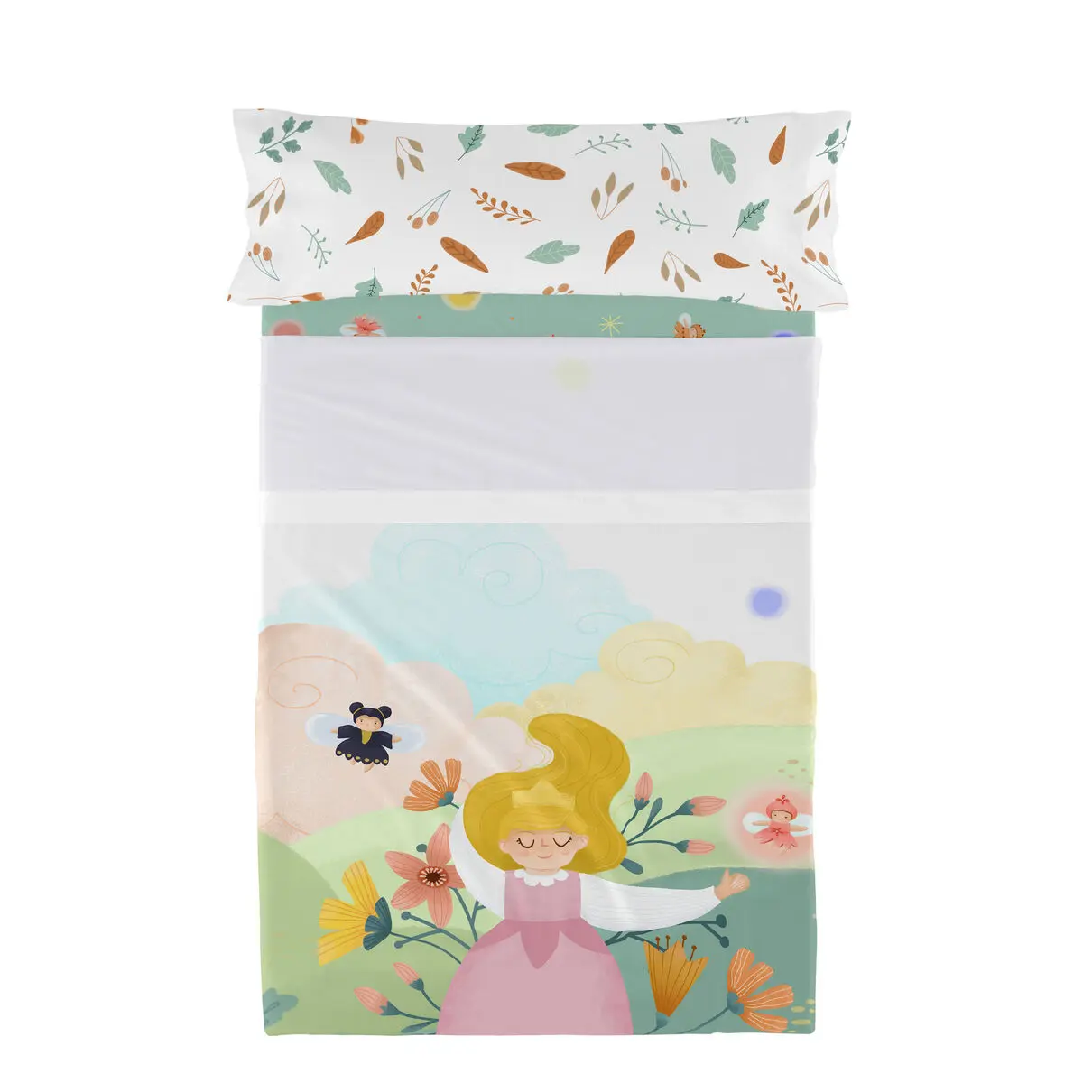 Set di Lenzuola HappyFriday Mr Fox Dreaming Multicolore Singolo 2 Pezzi