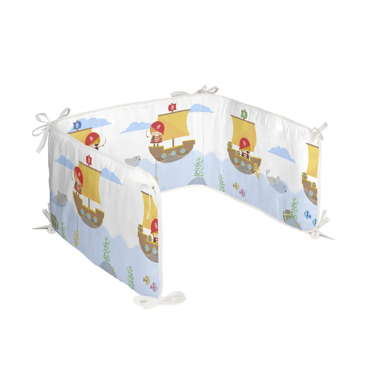 Paracolpi per culla HappyFriday Happynois Pirate ship Multicolore 210 x 40 cm